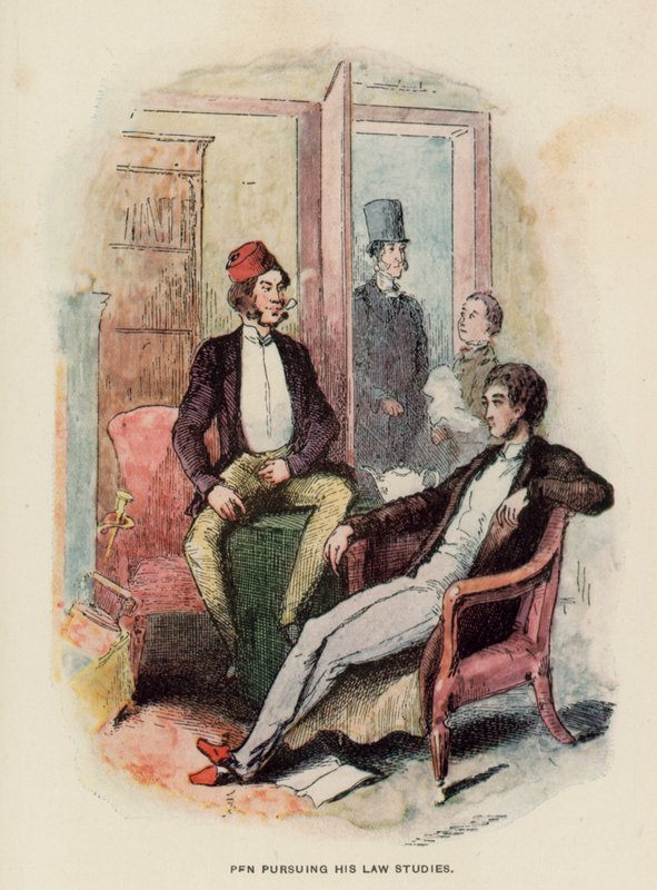 Ilustrace k The History of Pendennis od Thackeraye od English School