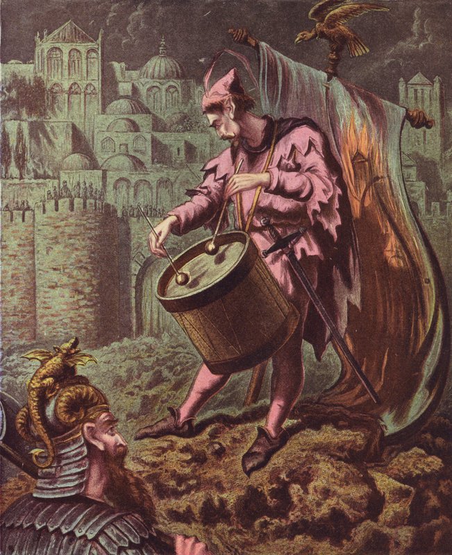 Ilustrace ke knize Svatá válka od Johna Bunyana (barevná litografie) od English School