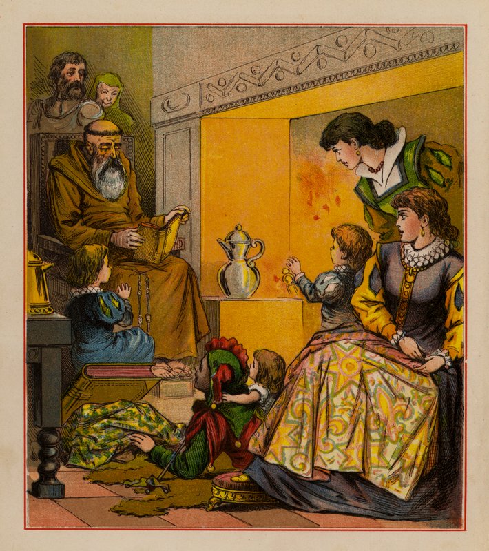 Ilustrace k Veselým baladám starých časů, c 1880 (barevné lito) od English School