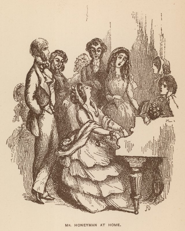 Ilustrace k románu The Newcomes od Thackeraye (litografie) od English School