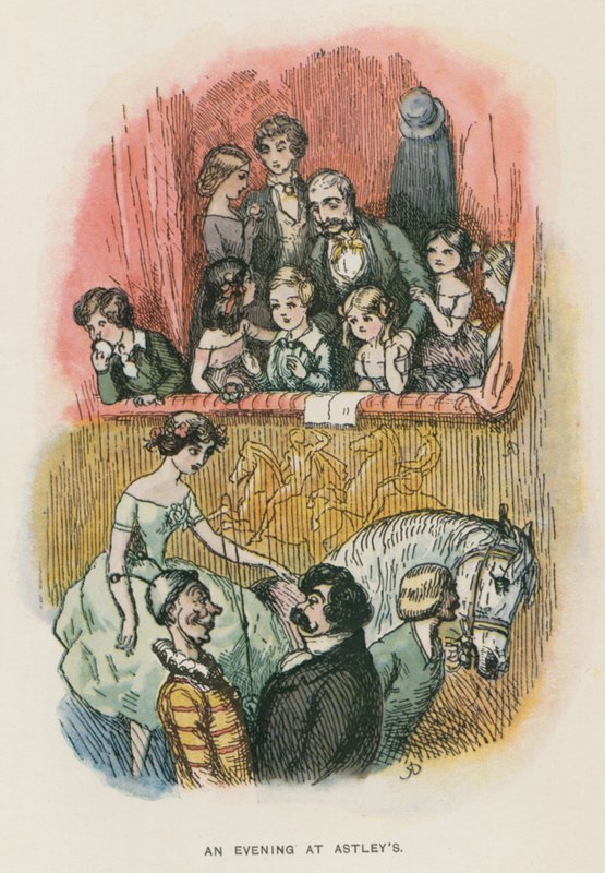 Ilustrace k románu The Newcomes od Thackeraye (litografie) od English School