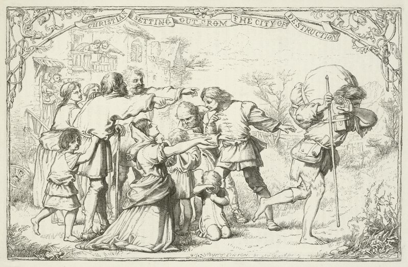 Ilustrace pro The Pilgrims Progress od Johna Bunyana od English School
