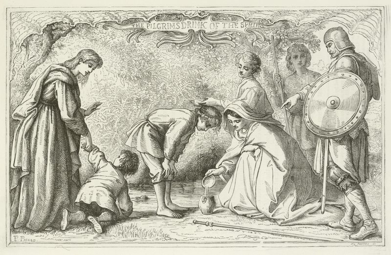 Ilustrace pro The Pilgrims Progress od Johna Bunyana od English School