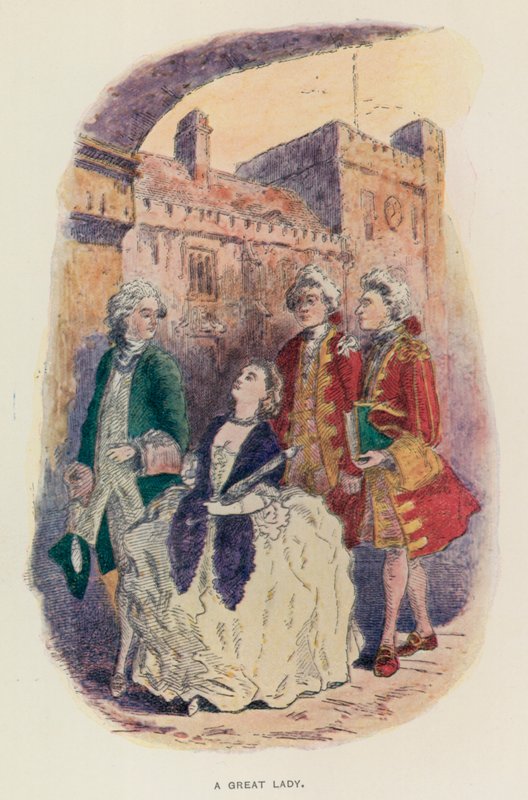 Ilustrace k románu The Virginians od Thackeraye (litografie) od English School