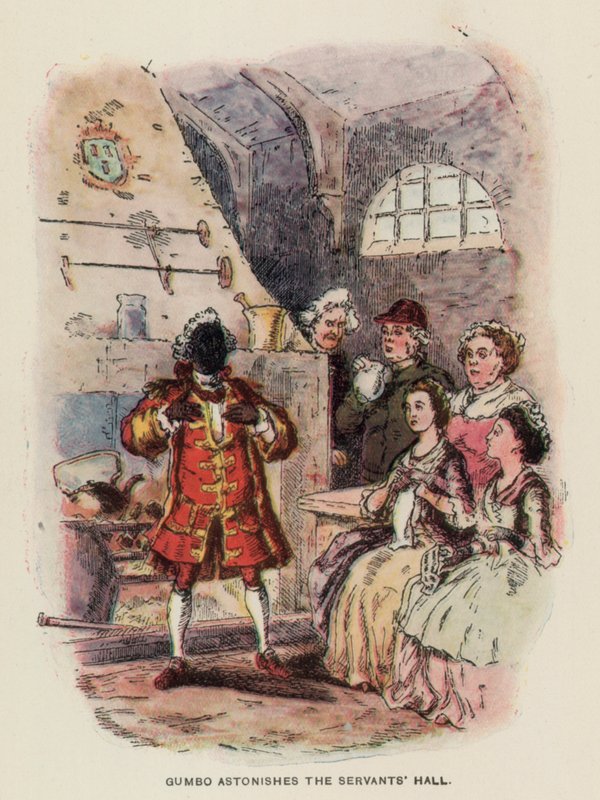 Ilustrace k románu The Virginians od Thackeraye (litografie) od English School