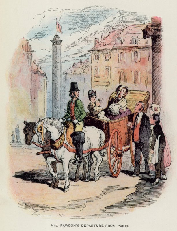 Ilustrace pro Vanity Fair od Thackeray (litho) od English School