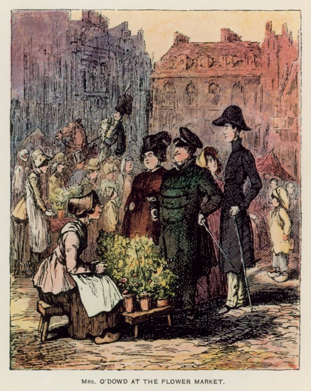 Ilustrace pro Vanity Fair od Thackeray (litho) od English School