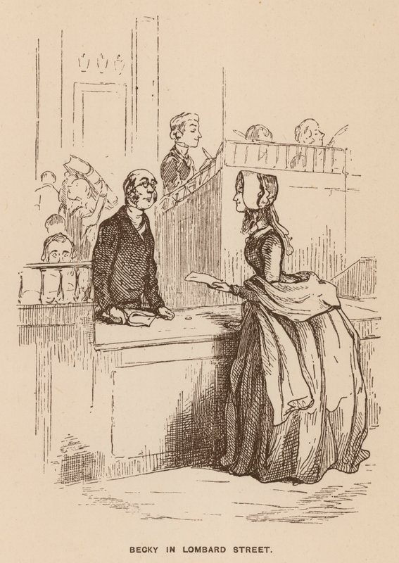 Ilustrace pro Vanity Fair od Thackeraye (litografie) od English School