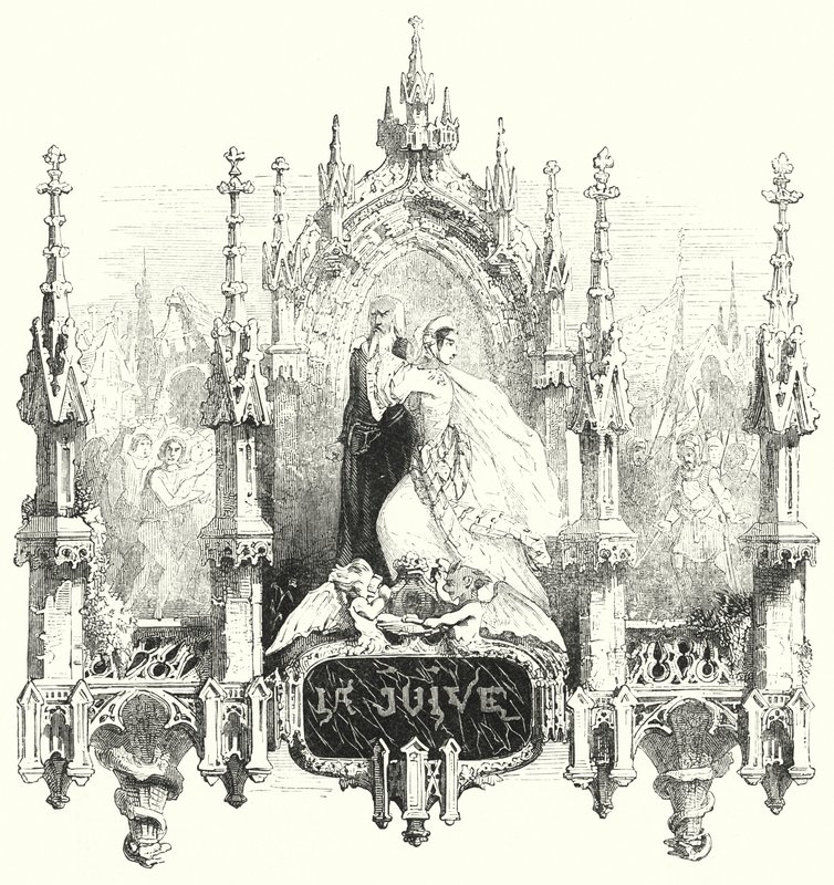 Ilustrace k opeře La Juive od Fromentala Halevyho (rytina) od English School