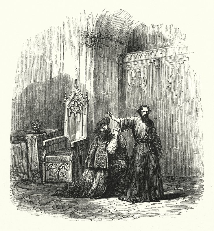 Ilustrace k opeře La Juive od Fromentala Halevyho (rytina) od English School