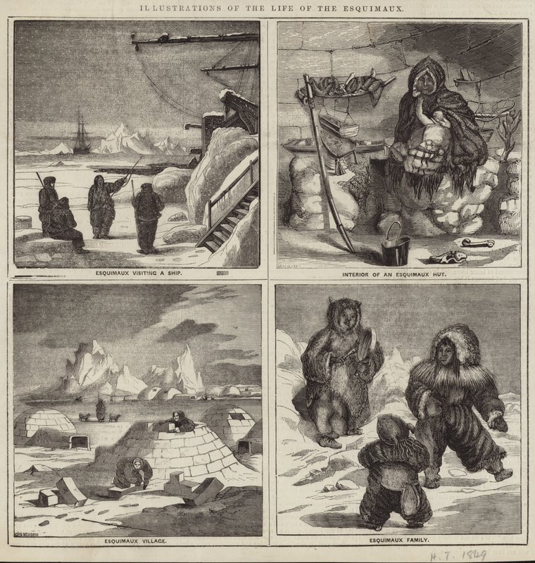Ilustrace ze života Esquimauxů od English School