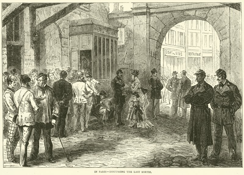 V Paříži, diskutovat o posledním výpadu, prosinec 1870 od English School