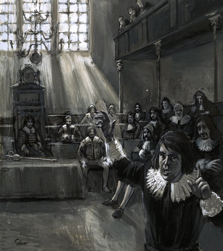 Oliver Cromwell v parlamentu mluvil za „chudé prosté občany“ neomalenými, přímými projevy od English School