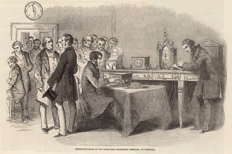 Přístrojová místnost společnosti Submarine Telegraph Company v Cornhillu od English School