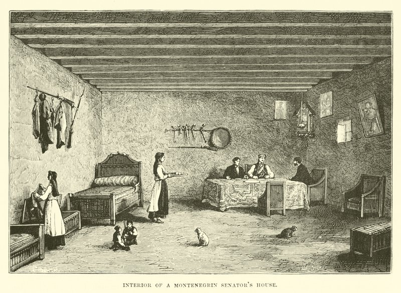 Interiér domu černohorských senátorů od English School