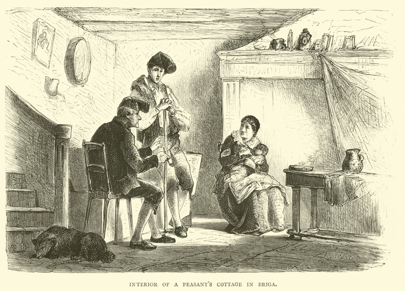 Interiér rolnické chaty v Briga od English School