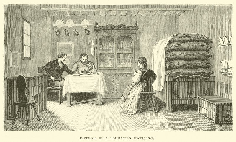 Interiér rumunského obydlí od English School