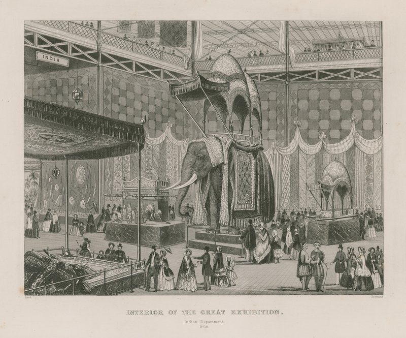 Interiér Velké výstavy, 1851, indické oddělení od English School
