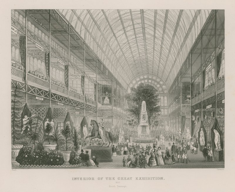Interiér Velké výstavy, 1851, Jižní transept od English School