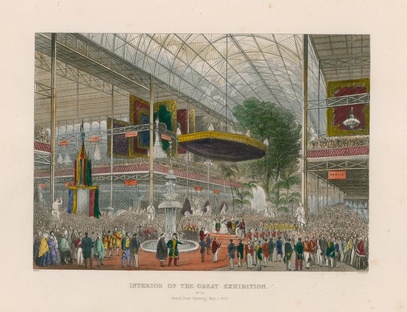 Interiér Velké výstavy, Grant State Opening, 1. května 1851 od English School