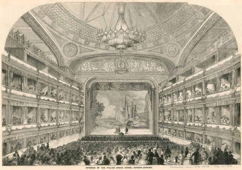 Interiér italské opery, Covent Garden, Londýn od English School