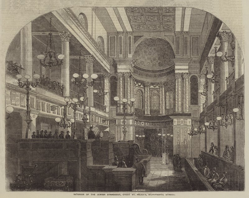 Interiér židovské synagogy, Great St Helen