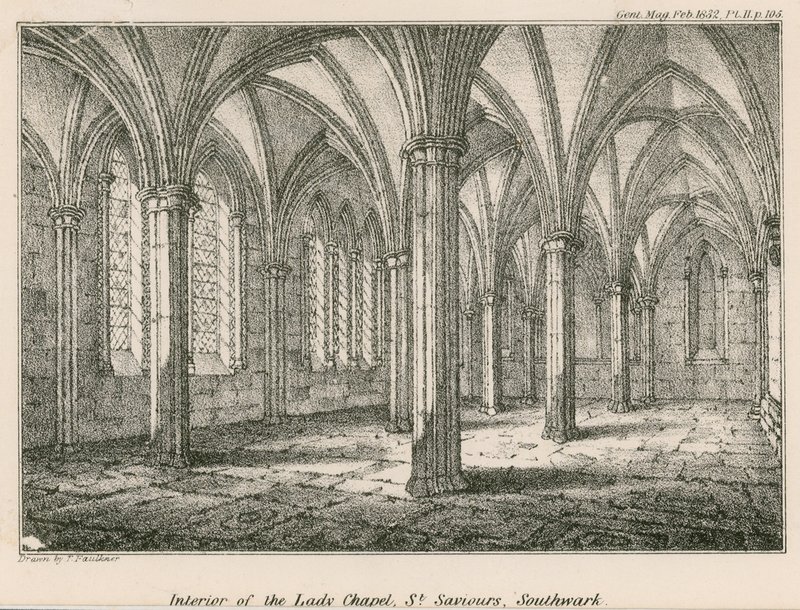 Interiér kaple Lady, St Saviours, Southwark od English School