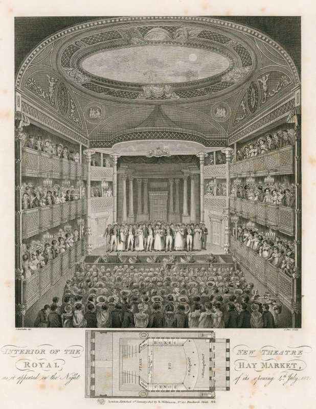 Interiér New Theatre Royal, Haymarket, Londýn od English School
