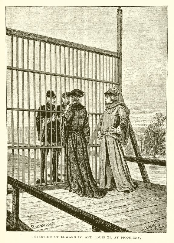 Rozhovor Edwarda IV. a Ludvíka XI. v Picquigny od English School