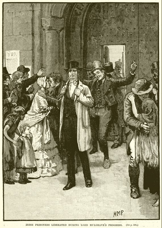 Irští zajatci osvobozeni během Lord Mulgraves Progress od English School
