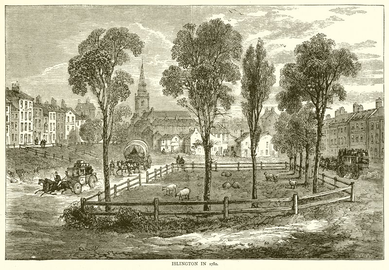 Islington v roce 1780 od English School