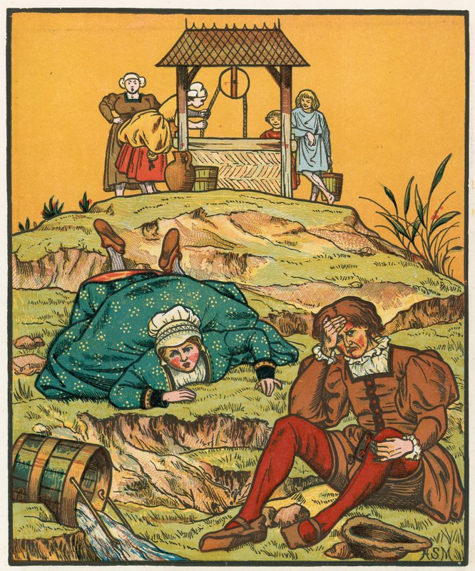 Jack a Jill jdou dolů z kopce od English School