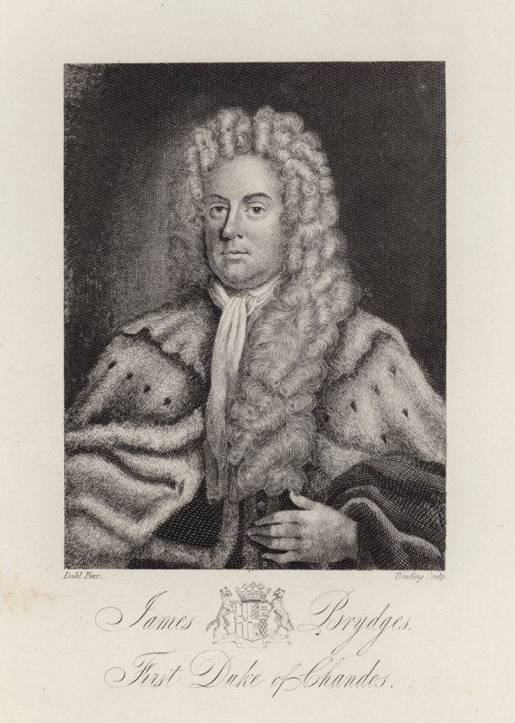 James Brydges, vévoda z Chandosu (rytina) od English School