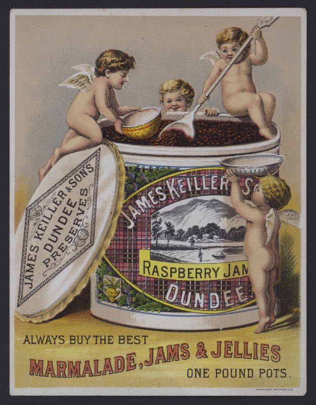 James Keller & Sons Dundee marmeláda, reklama (chromolitho) od English School