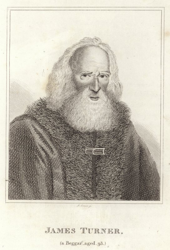 James Turner, žebrák ve věku 93 let od English School