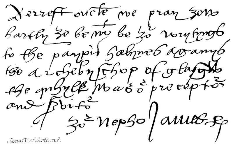 James V. ze Skotska od English School