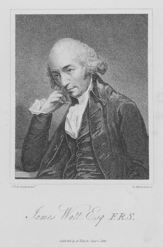 James Watt , skotský inženýr a vynálezce (rytina) od English School