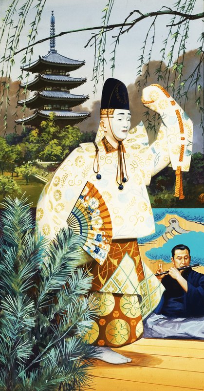 Japonské tanečnice Noh od English School