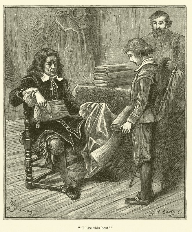Jean Baptiste Colbert jako chlapec, "Tohle se mi líbí nejvíc" (rytina) od English School