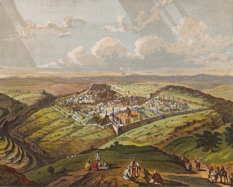 Jeruzalém (barevná litografie) od English School