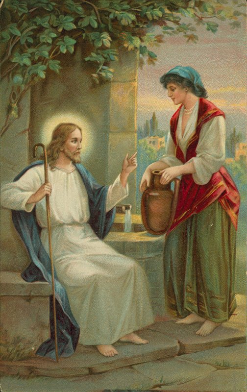 Ježíš Kristus a samařská žena (chromolit) od English School