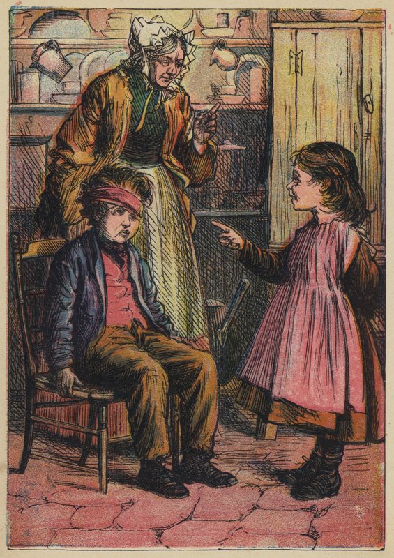 Jill si hraje na chudáka Jacka (barevná litografie) od English School