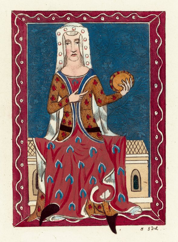 Joan, hraběnka z Kentu, manželka Edwarda Černého prince (barevná rytina) od English School