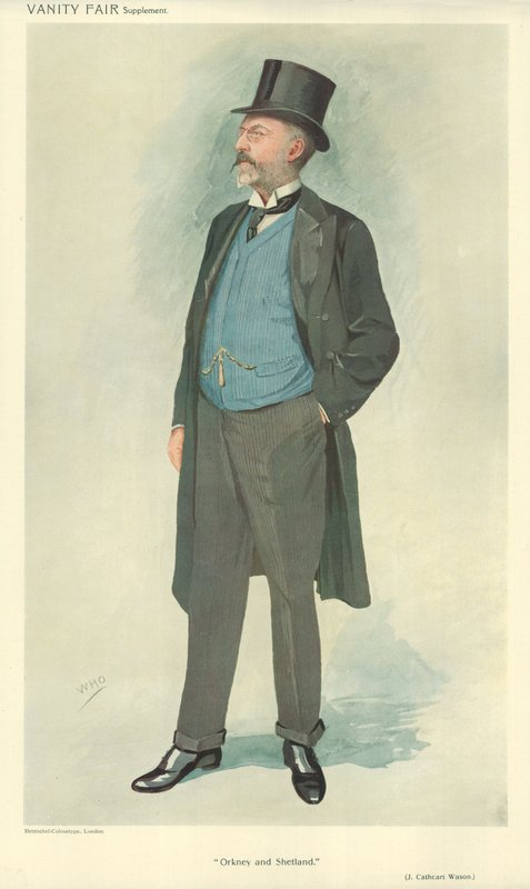 John Cathcart Wason, Orkneje a Shetlandy, 15. září 1909, karikatura Vanity Fair od English School