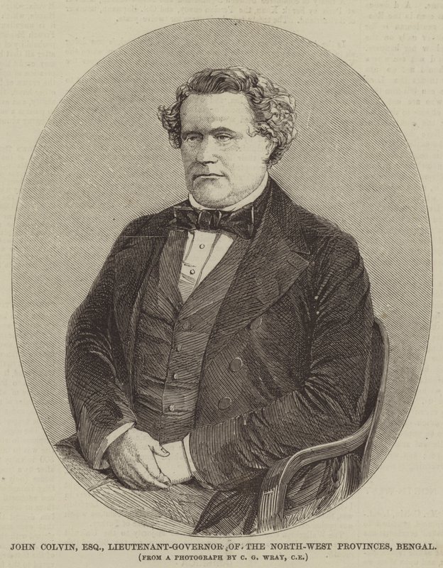 John Colvin, Esquire, poručík-guvernér provincií Severozápad, Bengálsko (rytina) od English School