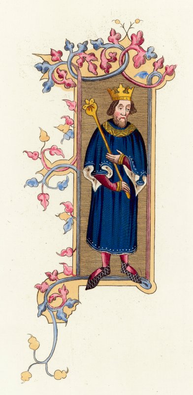 John, King Of France (barevná rytina) od English School