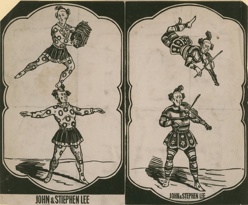 John Lee a Stephen Lee, cirkusoví akrobaté a hudebníci od English School
