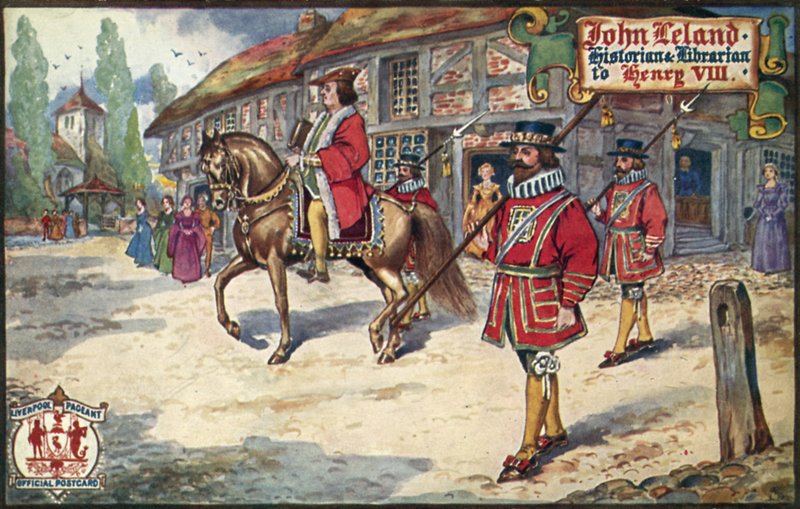 John Leland (barevné lito) od English School