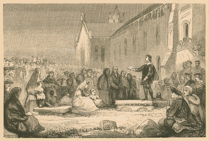 John Livingston káže v Kirk of Shotts od English School