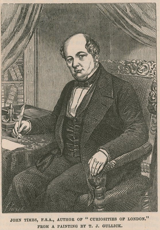 John Timbs, FSA, autor Curiosities of London z obrazu T J Gullicka od English School